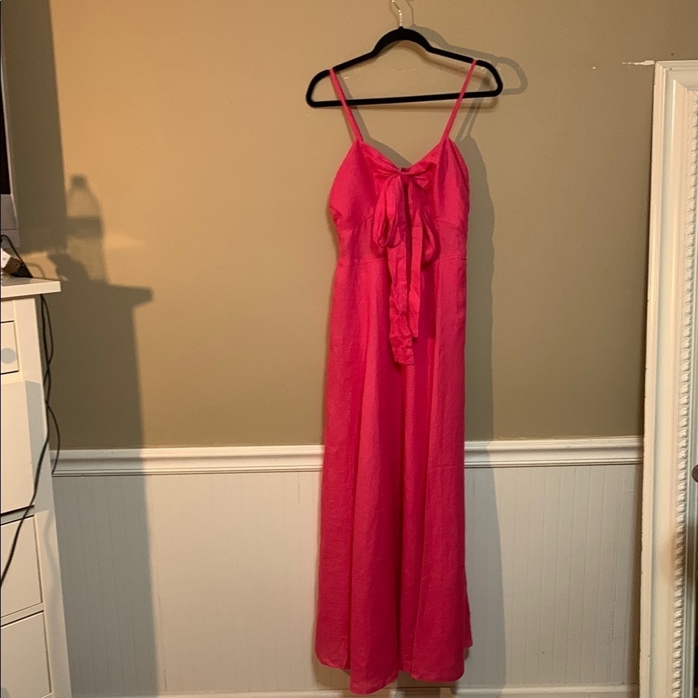 LUSANA Melody Women’s Ultra 100% Linen Maxi Dress Size 6 Minimalist Costal